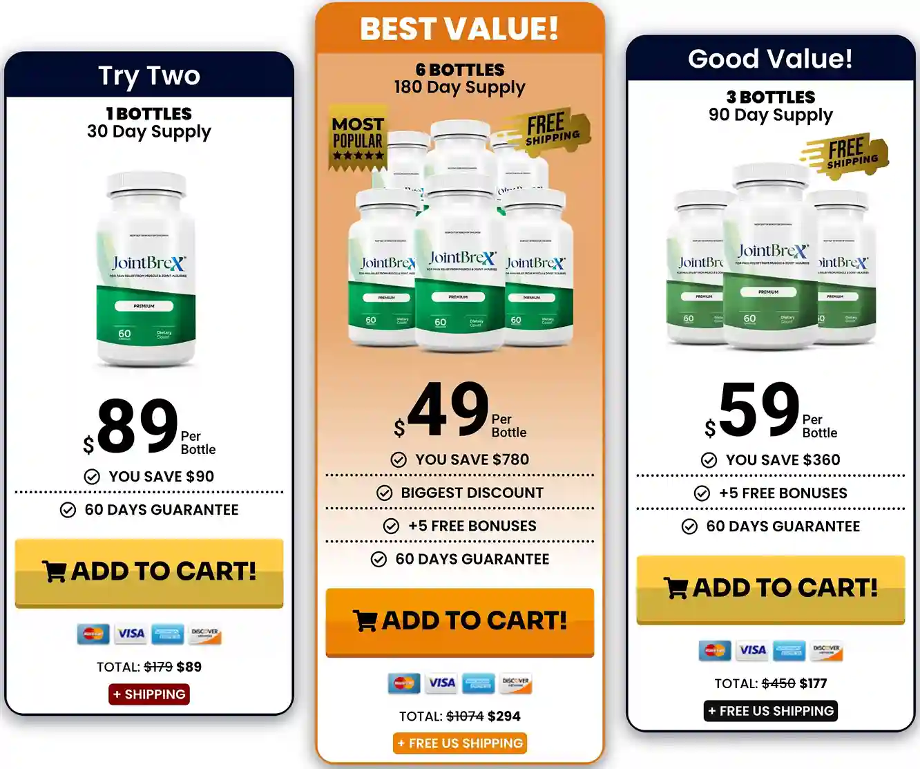 JointBreX Pricing — 1, 3 and 6 Bottle Packages, BuyGoods
